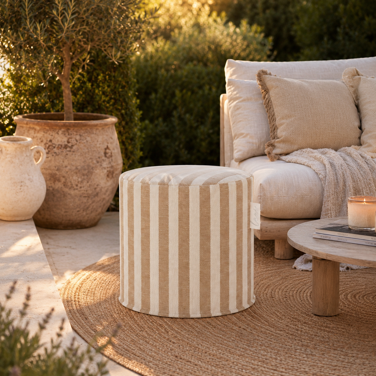Laui Lounge™ - Outdoor Pouf The Riviera Alderwood - Ø44x46cm