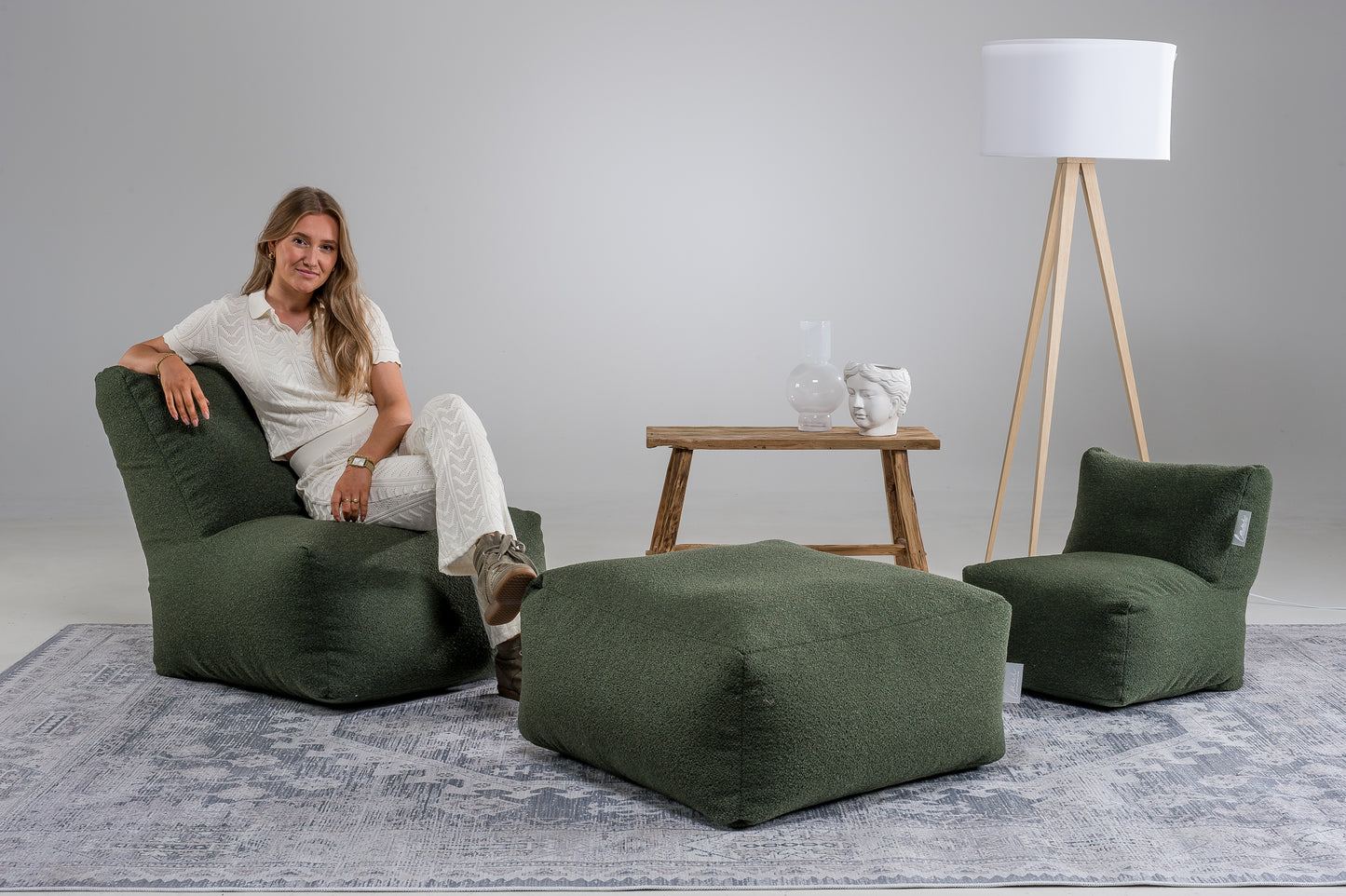 Laui Lounge™ - Retro Square Pouf Forest