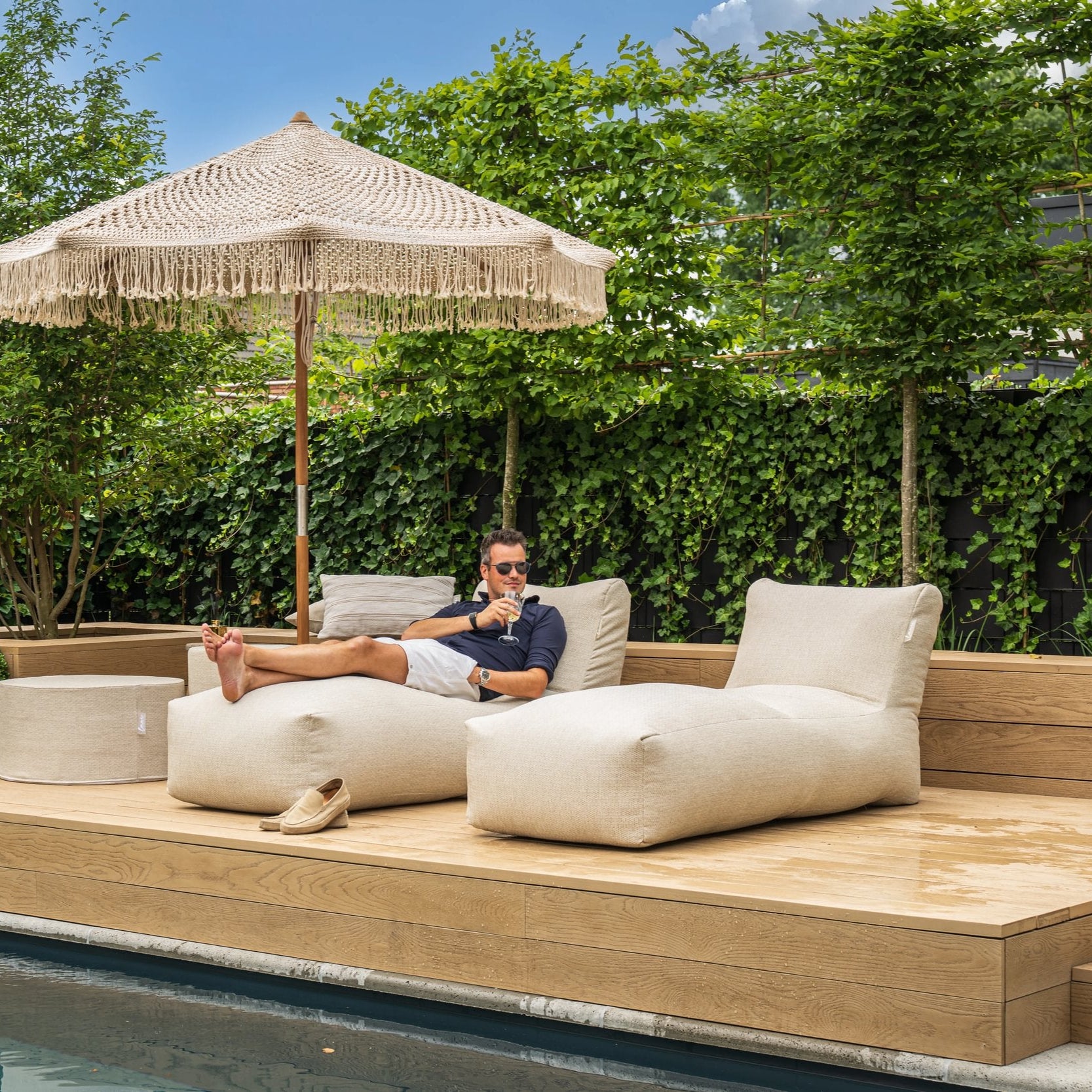 Laui Lounge™ - Boho Extra Long Chair - Beige