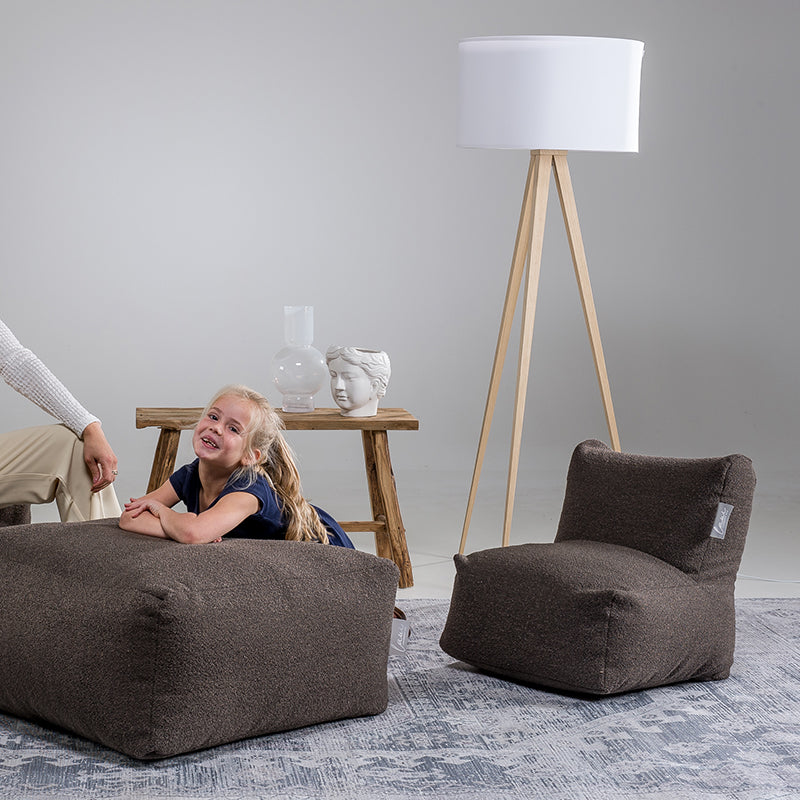 Laui Lounge™ - Retro Square Pouf Dark Brown