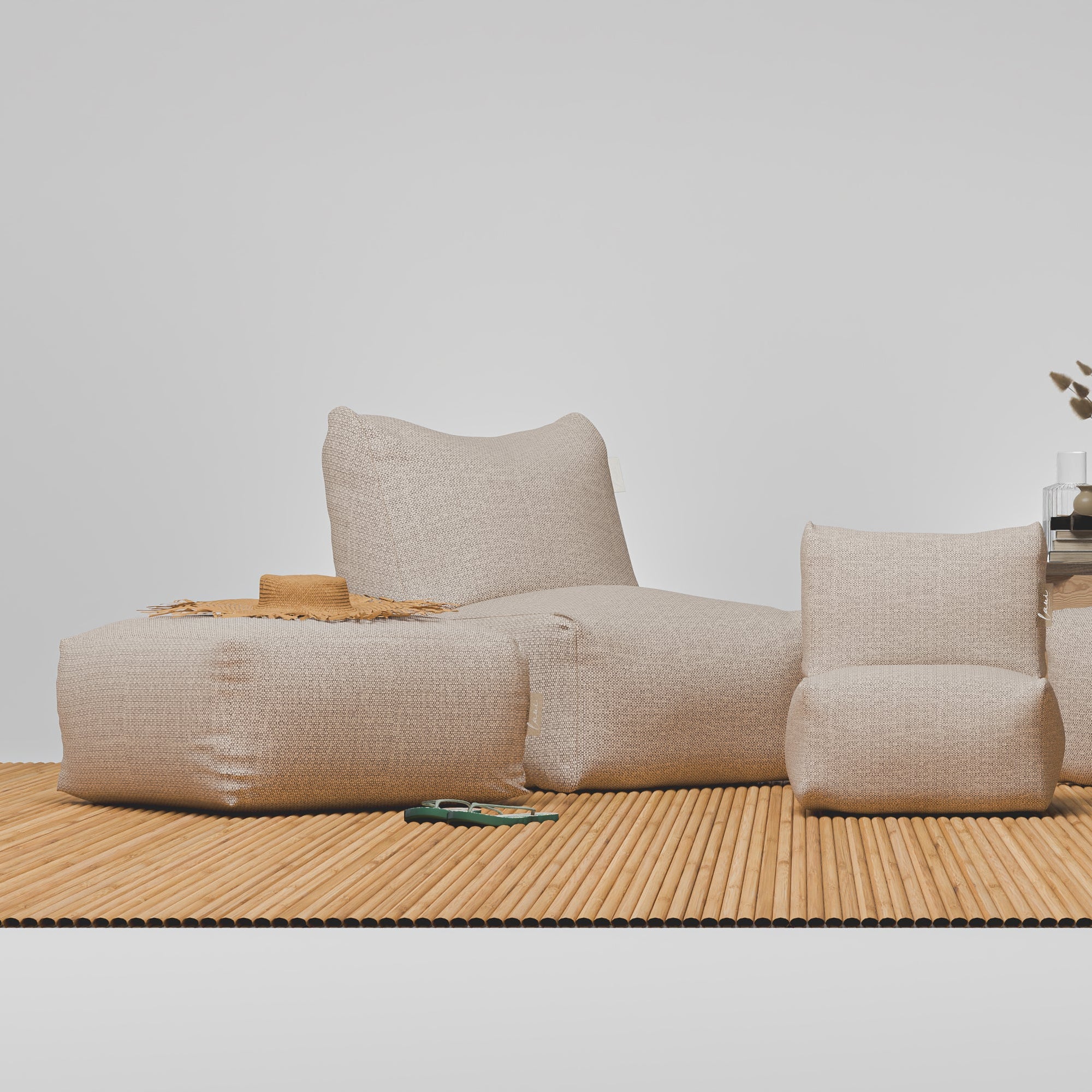 Laui Lounge™ - Pouf Carré Boho Beige