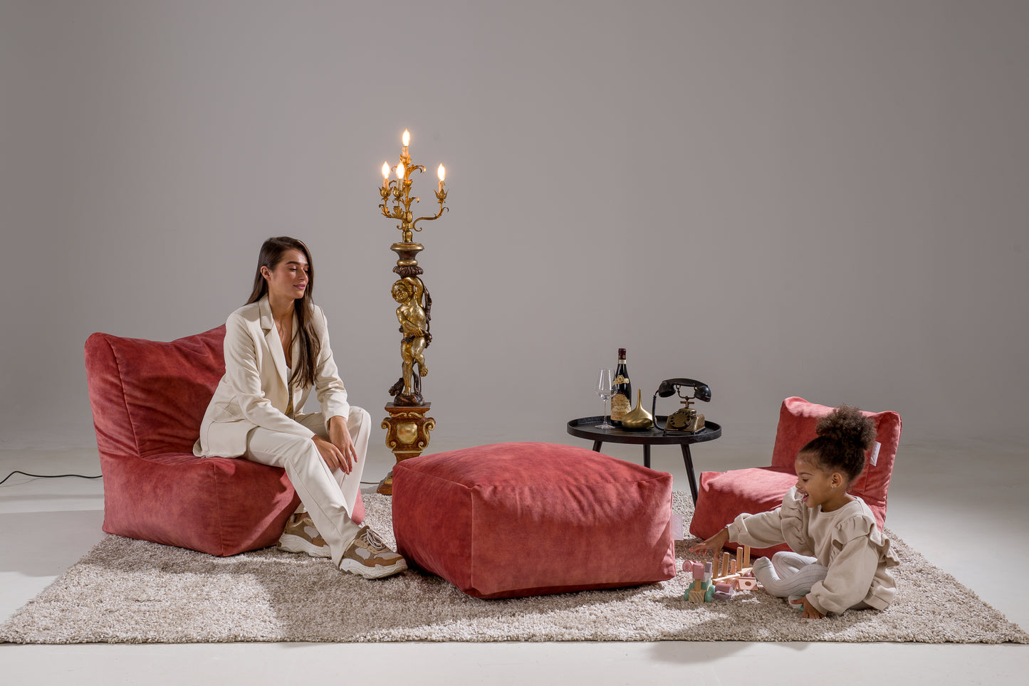 Laui Lounge™ - Velvet Lounge Seat Blush