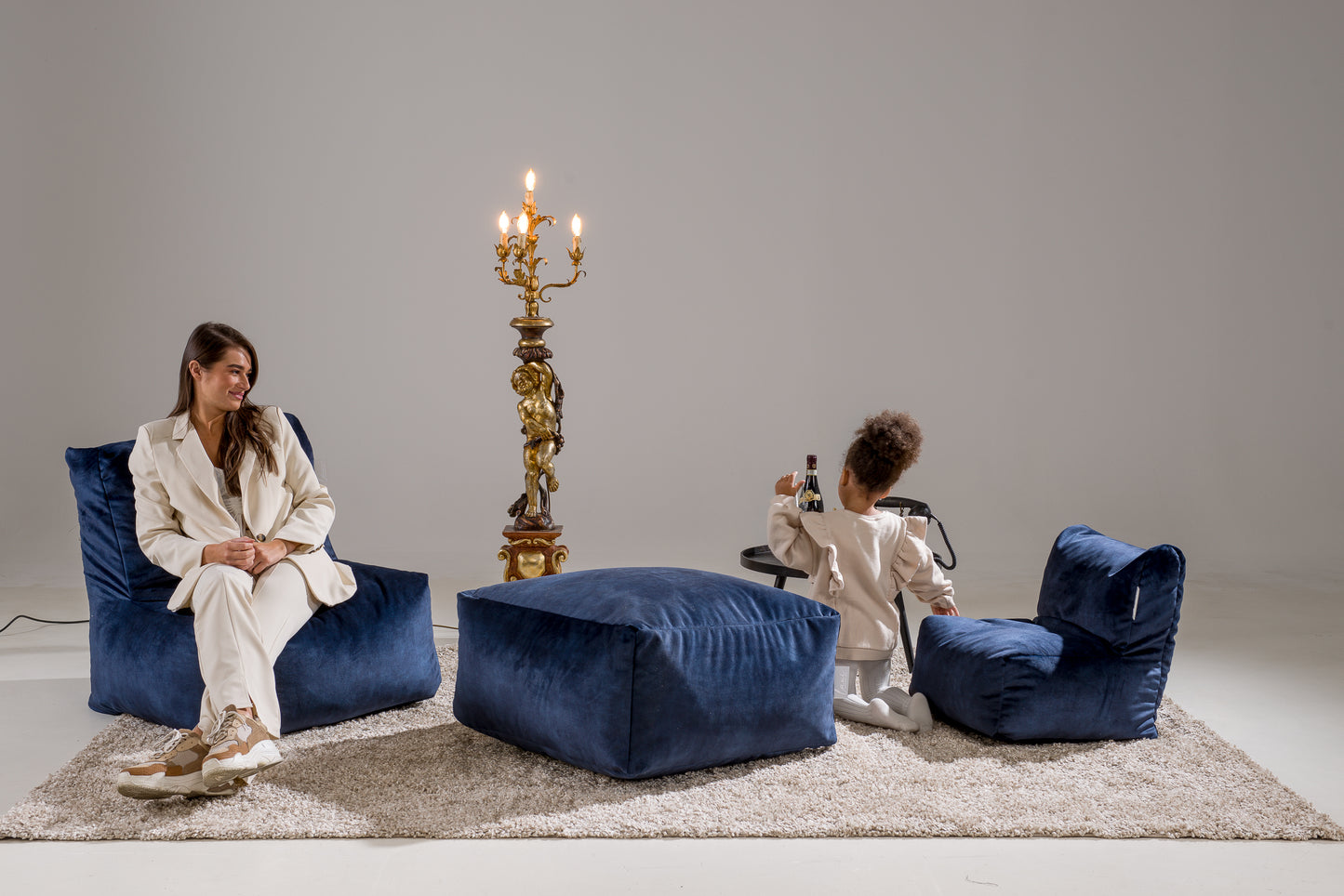 Laui Lounge™ - Velvet Lounge Seat Indigo