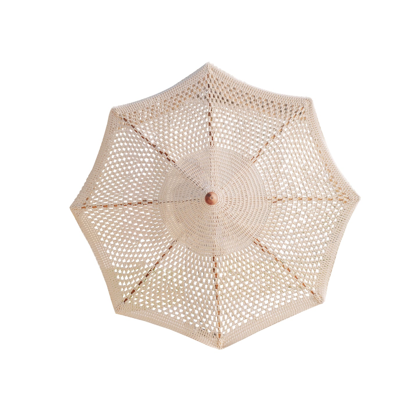 Laui Lounge™ - Handgeknoopte Parasol Brisa - Fringe crème - ø 250 cm