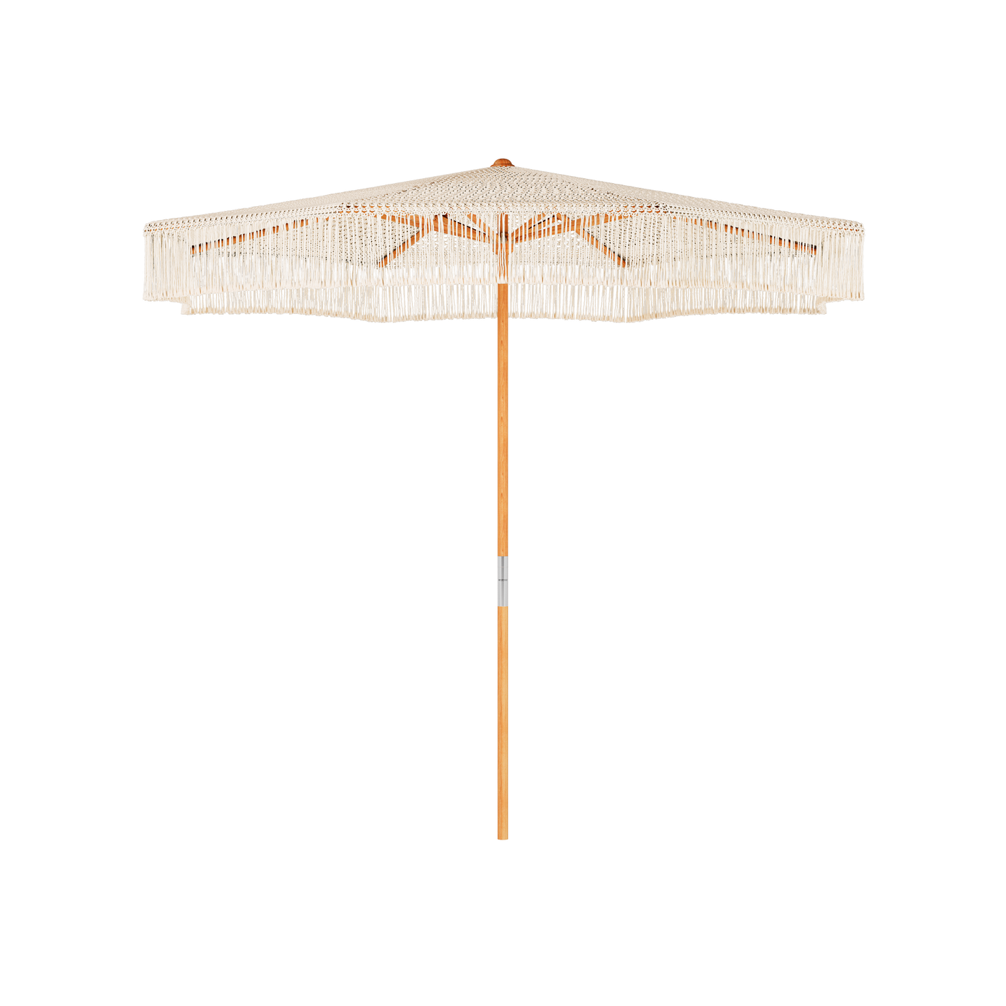 Laui Lounge™ - Handgeknoopte Parasol Brisa - Fringe crème - ø 250 cm