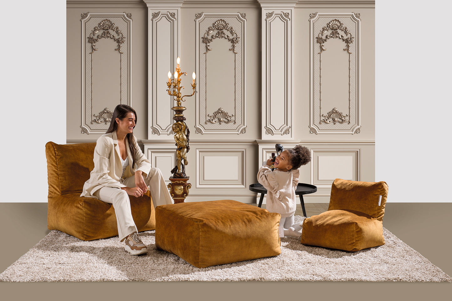 Laui Lounge™ - Velvet Kid Lounge Gold