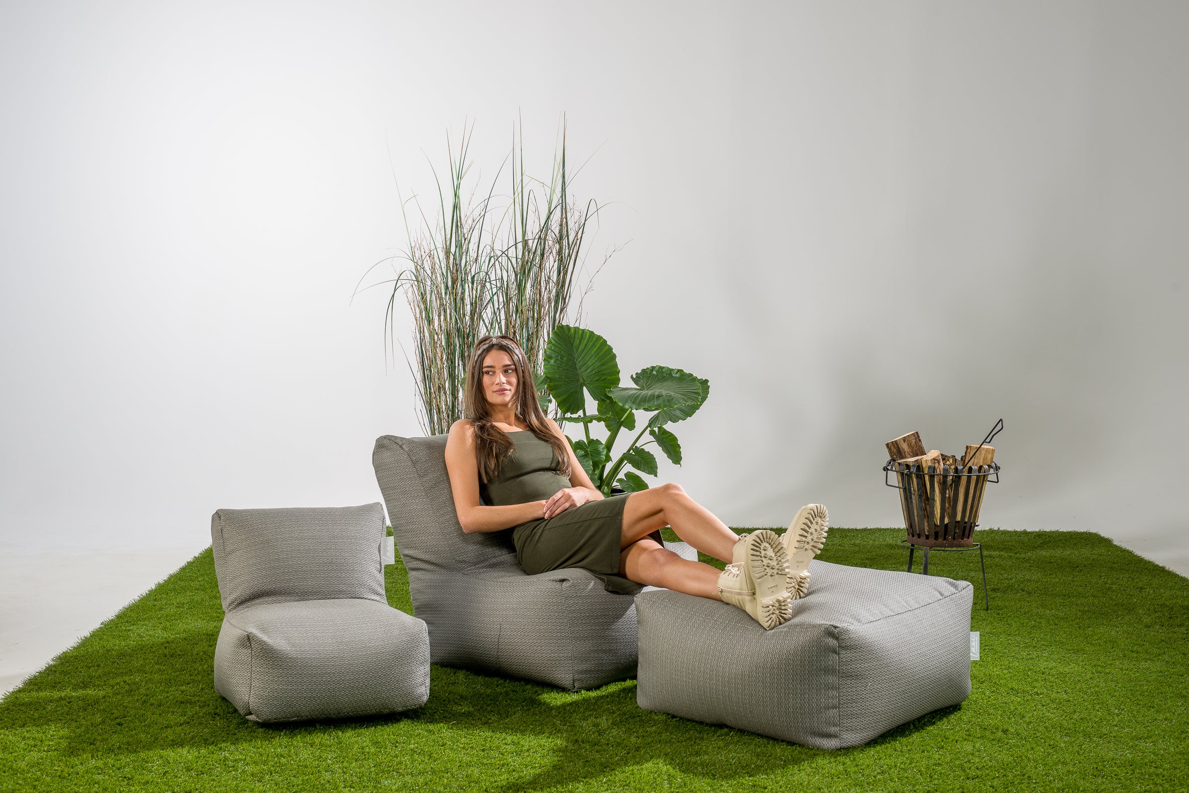 Laui Lounge™ - Original Square Pouf Stone Gray