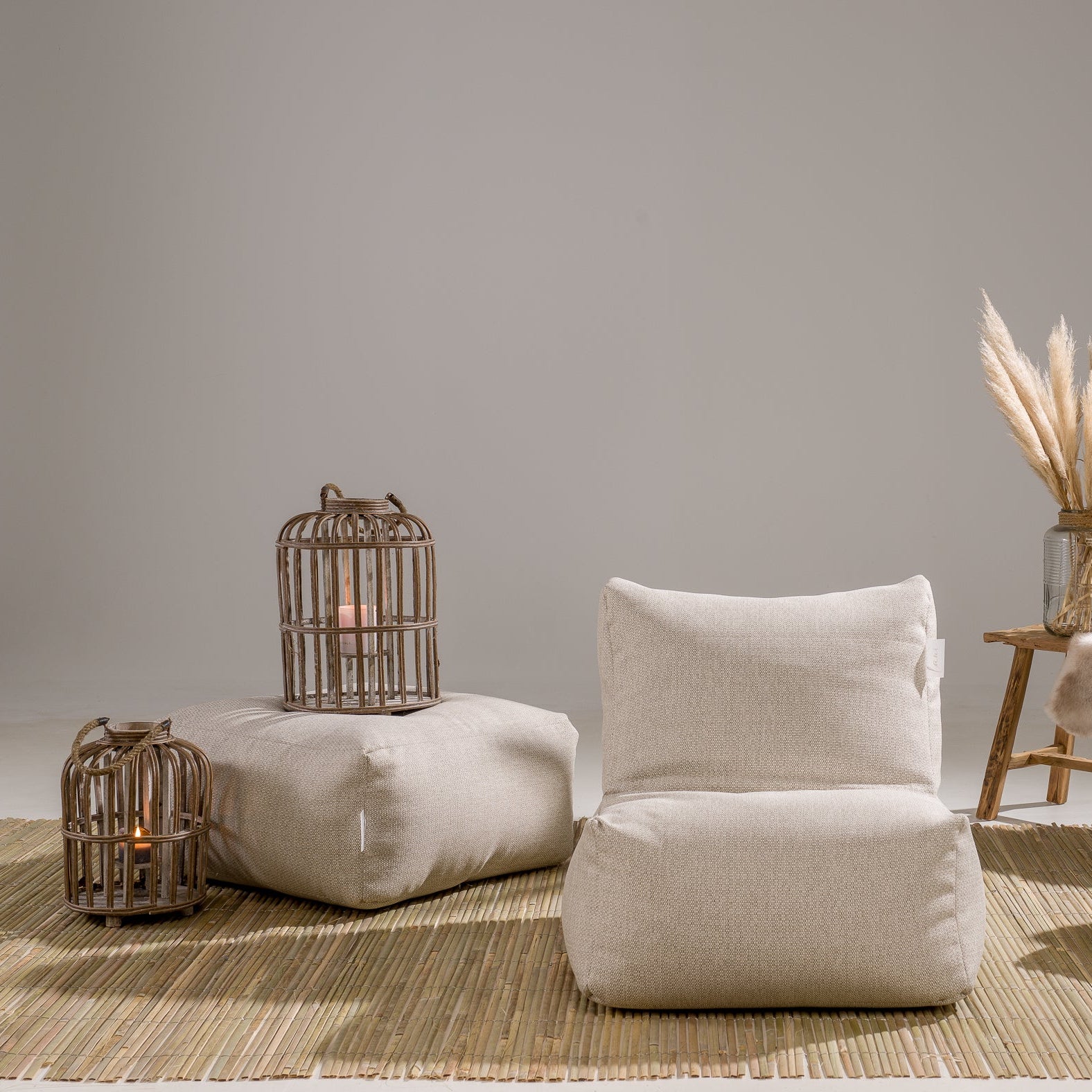 Laui Lounge™ - Pouf Carré Boho Beige