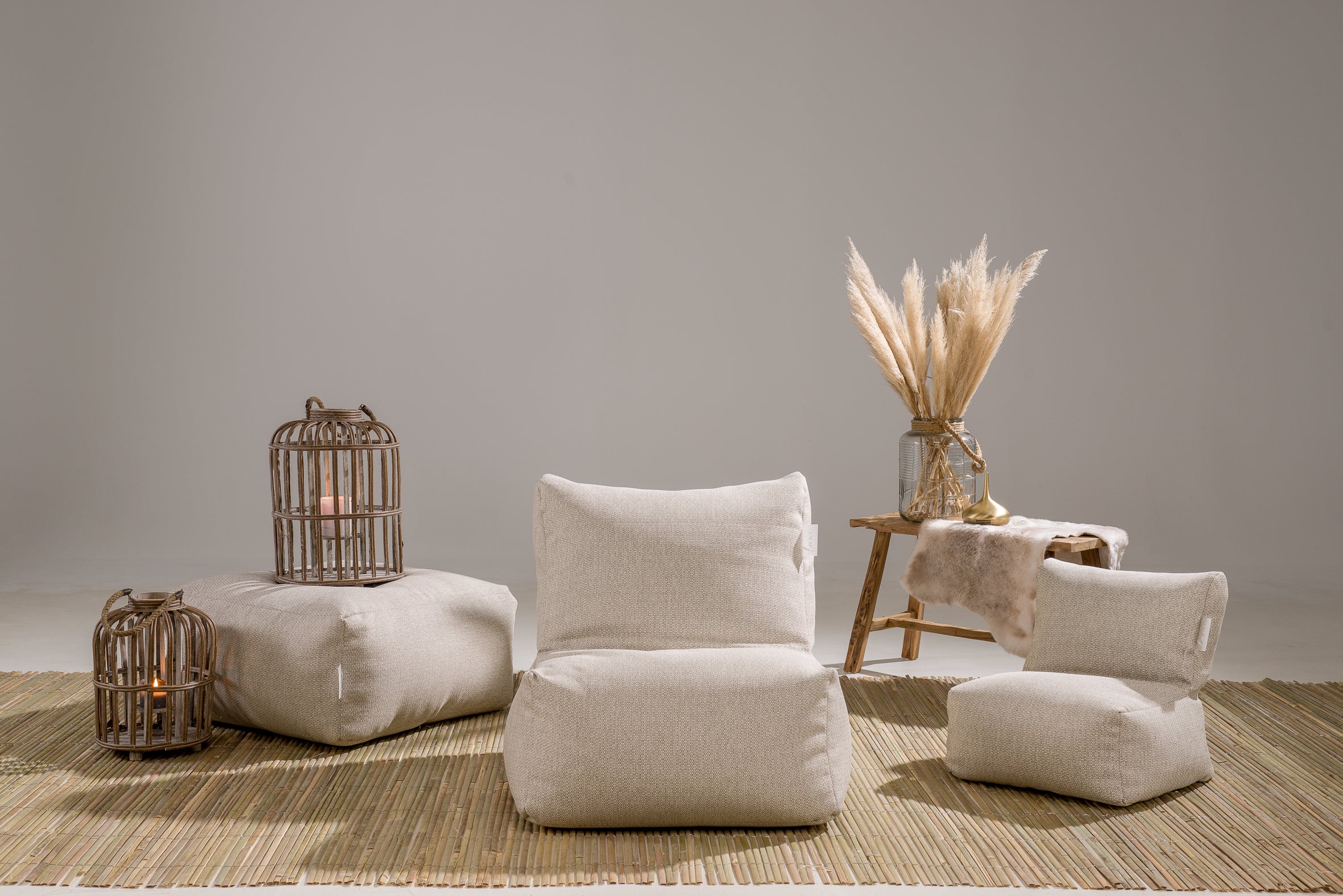 Laui Lounge™ - Pouf Carré Boho Beige