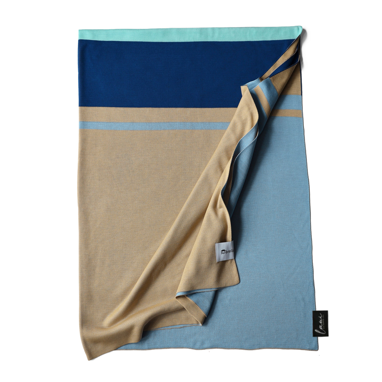Laui Lounge™ - Outdoor Plaid 130x180cm - Aqua Stripe
